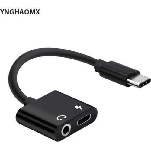 100pcs/lot Usb Type C Adapter Charger Audio Cable 2 In 1 Type-C To 3.5mm Jack Headphone Aux Converter For Samsung For Xiaomi