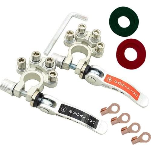 2 Pcs 12V 24V Car Battery Terminal Wire Cable Clamp Terminal Quick Disconnect Shut-Off Connectors For Car Auto Accessories