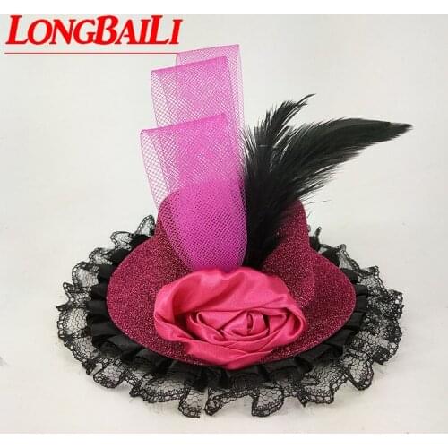 5" Mini Top Hat Small Headpiece Kid Hair Accessories Women 12pcs/lot Free Shipping MFF13005