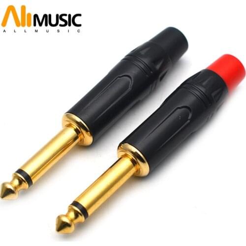 6.35mm Mono Jack Male Plug Connector DIY Soldering Plug for Microphone