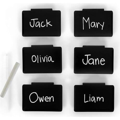 6 Pcs Basket Bin Labels Clip on Label Holders for Storage Bins Metal Hanging Bin Clip Labels Chalkboard Labels for Baskets