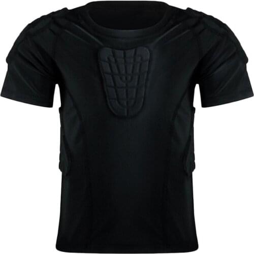 Kids Goalkeeper Shirt Short Sleeve Goalkeeper Jersey With Padding, Black