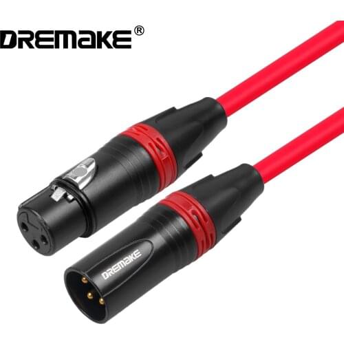 DREMAKE 3 Pin XLR Male to Female Low Z Microphone XLR to XLR Balanced Mic Cord for Powered Speaker DMX LED Effector Aqualizer