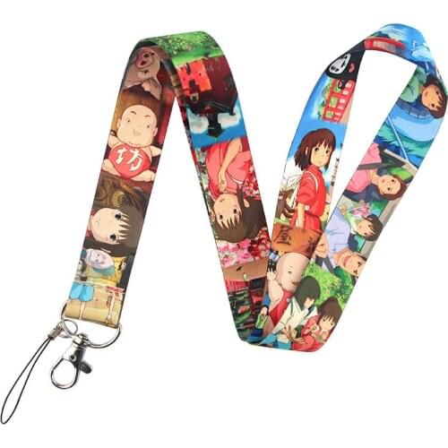 Miyazaki Hayao Anime Keychain Lanyard For Keys Gym USB ID Card Badge Holder Neck Strap Mobile Phone Accessories DIY Hang Rope