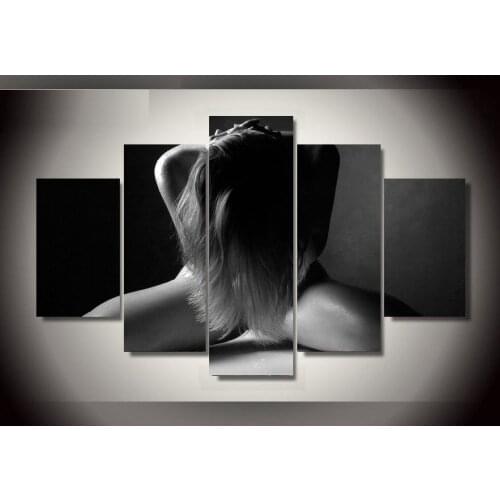 JIE DO ART Black and White Women Nude Modular Pictures Top-rated Canvas Paintings for Living Room Wall Poster