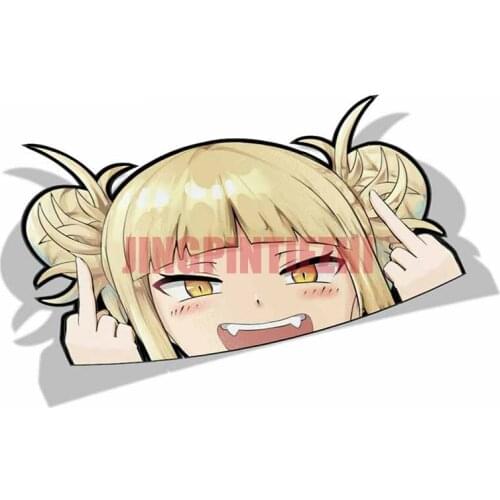 Interesting Cartoon Car Sticker for Himiko Toga My Hero Academia Peeker Peek Anime Vinyl Stickers JDM Window Trunk Bumper Decal