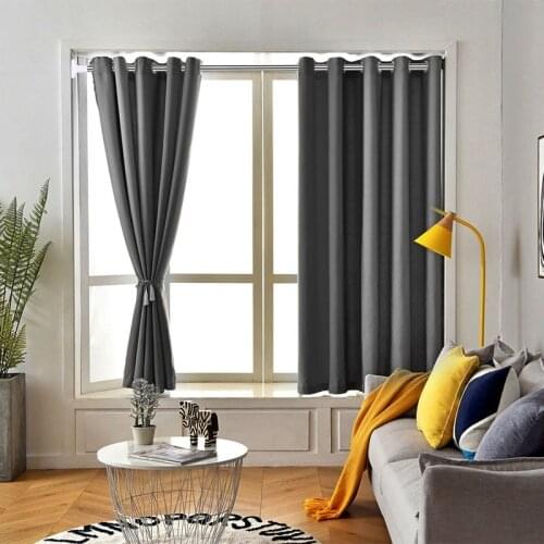 Blackout Short Curtains for Kitchen Window Treatments for Living Room Bedroom Small Curtains Solid Color Home Decoration Drapes