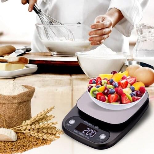 Kitchen Scales Food Baking Weight Digital LCD Electronic Weighing Scale 10kg(silver)