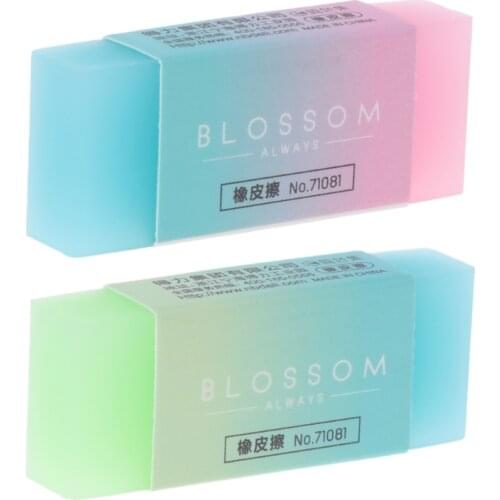 Candy gradient eraser Soft Durable Flexible Cube Cute Colored Pencil Rubber Erasers For School Kids Jelly colored pencil erasers