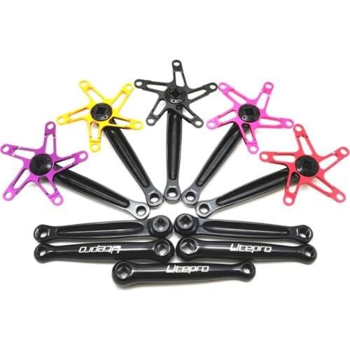 Litepro For Fnhon Brompton Folding Bike Ultralight Square Hole Crankset Chainwheel Aluminum Alloy Crank 130BCD