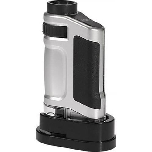 Gem Multifunction Pocket Microscope Printing Jewelry Mini Magnifier LED Lighted UV Lamp Zoom HD Loupe Glass Monocular Handheld