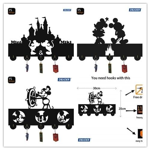 Cartoon Animation Coat Hooks,Key Holder,Key Hanger for Wall、Entryway and Living Room -Gift-5 Hooks-20LB(Max)