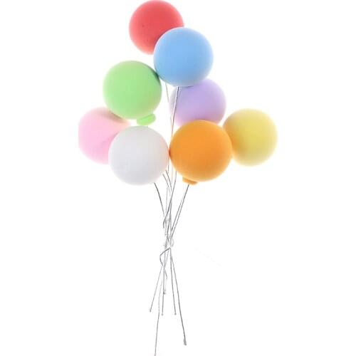 New 8Pcs/set 1/12 Dollhouse Miniature Colorful Balloons Doll House Decor Toy Clay Simulation Balloon 10cm