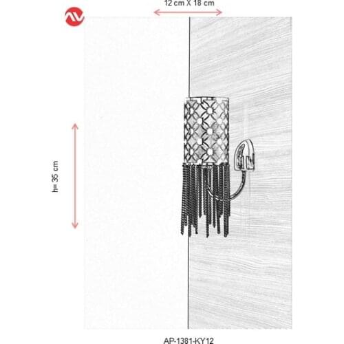 New Modern Avonni AP-1381-KY12 Chrome Plated Wall Lamp sconce