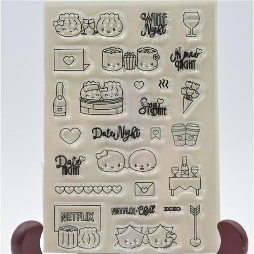 Date Night Transparent Clear Silicone Stamp/Seal for DIY scrapbooking/photo album Decorative clear stamp sheets FXL005