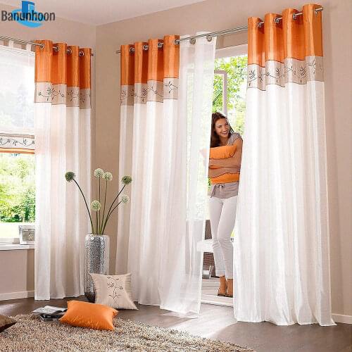 Direct Selling Rushed Left And Right Biparting Open Woven Fabric Spliced Microfiber Tulle For Bedroom In Living Room For