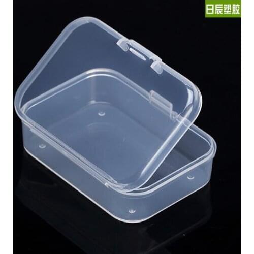 50pcs inside 6.4*1*1.7cm Rectangular electronic storage box plastic white tool box small product packaging element box with lid