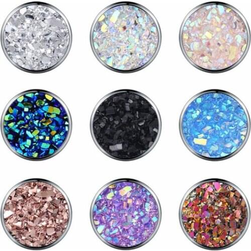 12 Colors Druzy Drusy Stud Earrings For Women Men Statement Korean Real 925 Sterling SIlver Earring Party Gifts Fashion Jewelry