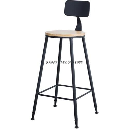 Modern home simple bar stools bar stools high stools coffee bar stools Nordic high chairs backrest bar stools