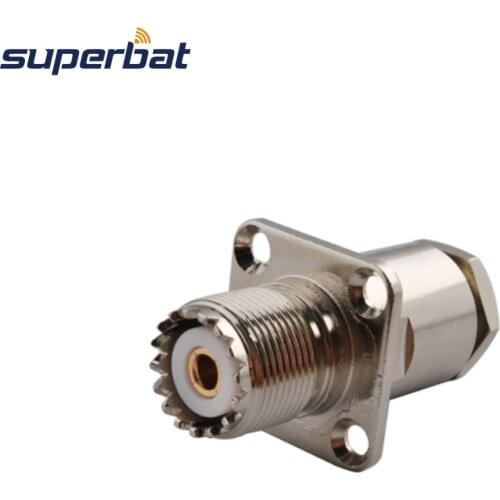 Superbat 10pcs UHF Clamp Jack Female Jack with Flange / Panel Mount RF Coaxial Connector for RG8 RG214 RG213 LMR400 Cable