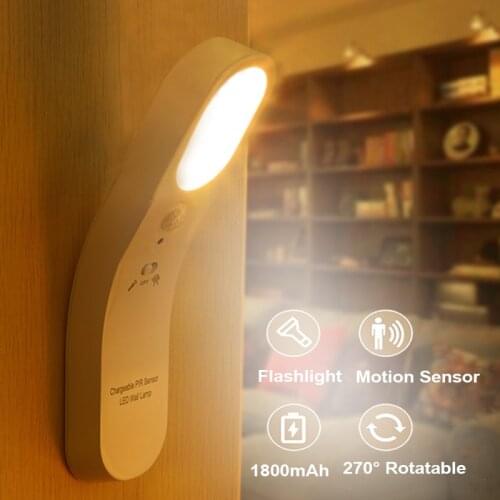 LED Night Light Motion Sensor Warm/White Light Rechargeable Portable Nightlight Lamp Flashlight For Living Room Bedroom Restroom