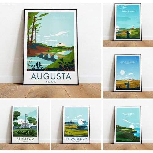 Augusta Country, St. Andrew Golf Course Traditional Prints-Augusta National Golf Club Travel Prints Landscape Poster Gift Wall A