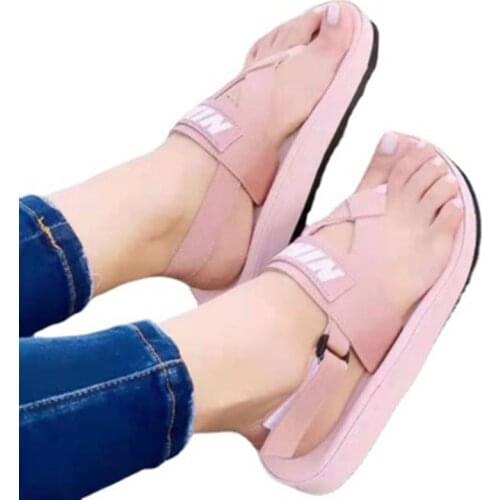 Sandalias Mujer 2021 Slip-On Women Sandals Wedge Heels Shoes Women Flat Summer Comfortable Sandals Ladies Platform Shoes Female
