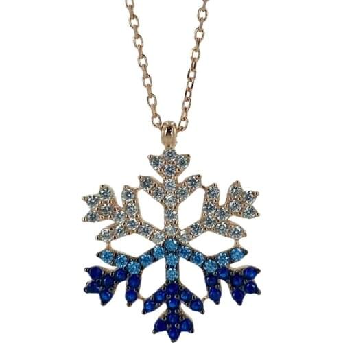 Murano Big size Snowflake Top Quality 925 Silver Necklace