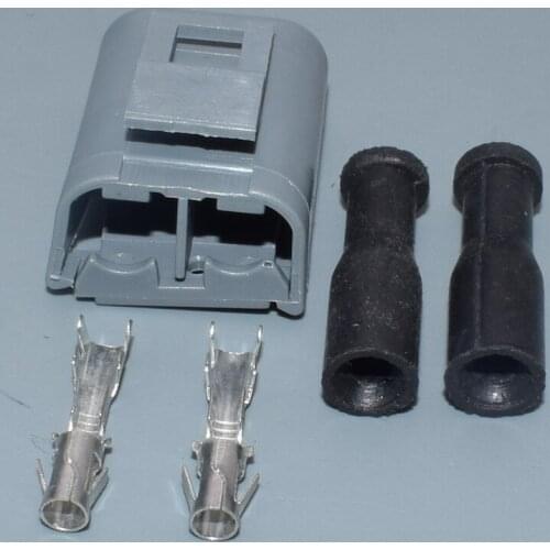 Worldgolden 3.5mm Female 2 Pin Automotive Connector With Terminals Rubber Seal