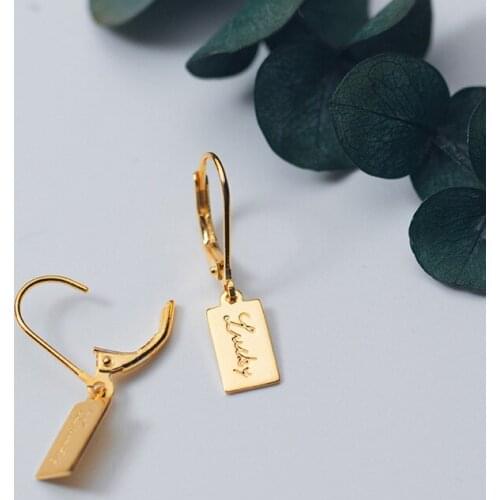 WTLTC 925 Sterling Sliver Lucky Hoop Earrings for Women Small Tiny Ear Piercing Earrings Drop Square Shaped Huggies Earrings