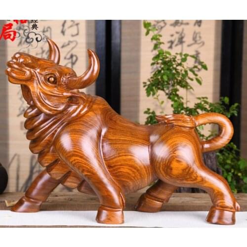 Chrysanthemum Yellow rosewood pear OX Bull gas soaring stock market god cattle zodiac cattle wang potential cattle solid wood