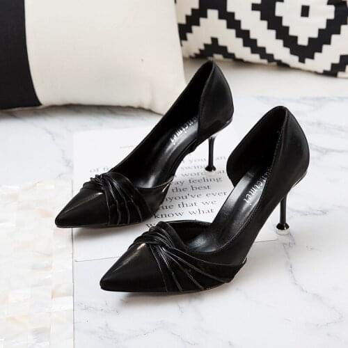 Female Shoes Autumn Heels Shoes Heeled Office Matt Point Elegant Sweet Nude Heels Women High Heel Pink Pumps U14-49