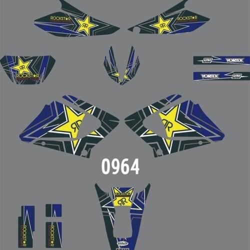 0964 Motorcycle Team Graphic & Backgrounds Decal Sticker Kits for Yamaha DT X 125 2002 2003 2004 2005 2006 2007
