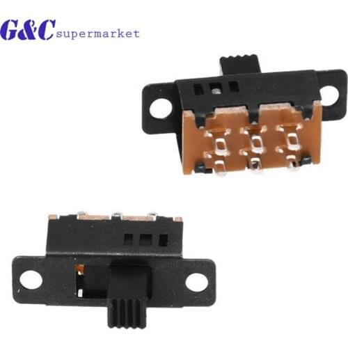 10 Pcs 6 Pins Positions DPDT ON/ON Mini Slide Switch