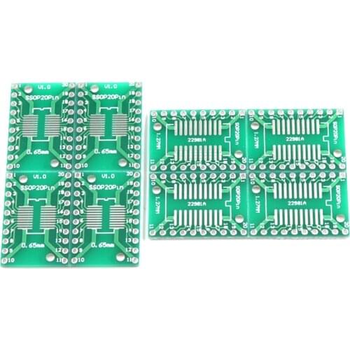 10pcs SOP20 TSSOP20 SSOP20 to DIP20 Transfer Board DIP Pin Board Pitch Adapter