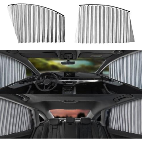 2 Pcs Car Side Window Sunshade Cover UV Protection Window Curtain Summer Sunshade Window Protector Sun Shades Car Accessories
