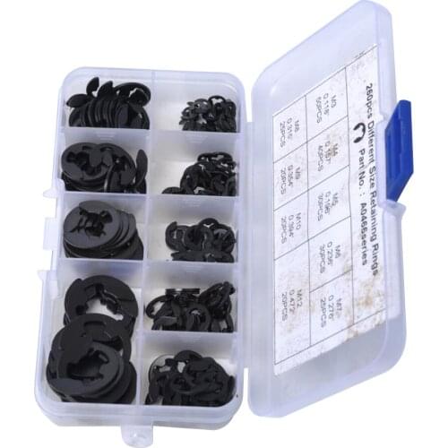 260 Pieces E-Clip Retaining Ring Snap Ring Assortment Kit 9 Sizes