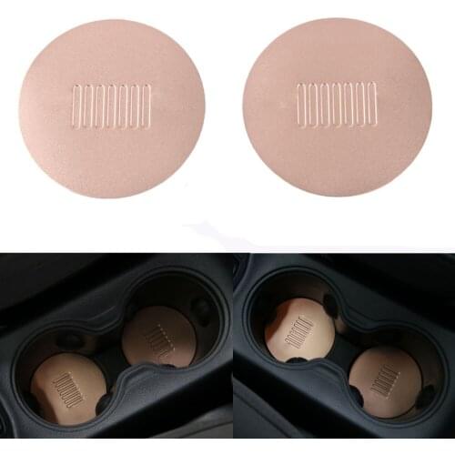 4colors Aluminium 4pc/set Car Inner front Water Cup Beverages Gasket Holder Pad Cover Sequined Trim for Compass 2017 Car-styling