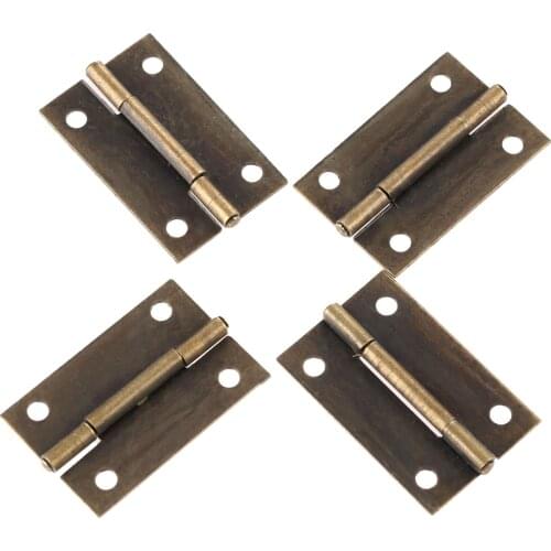 4Pcs Antique Bronze Door Hinges For Wooden Cabinet Drawer Jewellery Box Furniture Hardware