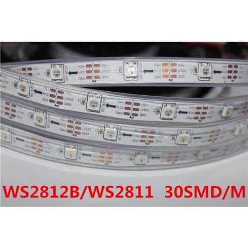 5m/lot ws2811 150 ICs 5050 digital RGB Strip,150LED IP67 tube waterproof dream magic color 5V Led Strip,30LED/m + free shipping