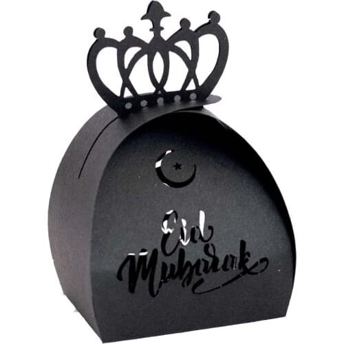 50pcs New 2021 Eid Mubarak Candy Hollow Box Ramadan Decorations Gold DIY Favor Gift Boxes Islamic Muslim Al-Fitr Eid 5.4x4.6cm