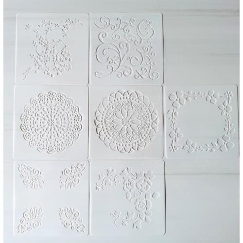 7pc Plant Flower Mandala Stencil DIY Walls Layering Painting Template Decor Scrapbooking Embossing Album Supplies