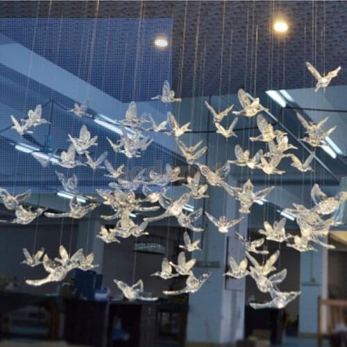 Acrylic Birds Hanging Decoration Ornament for Wedding Home Ceiling Bedroom Window Hanging Decoration
