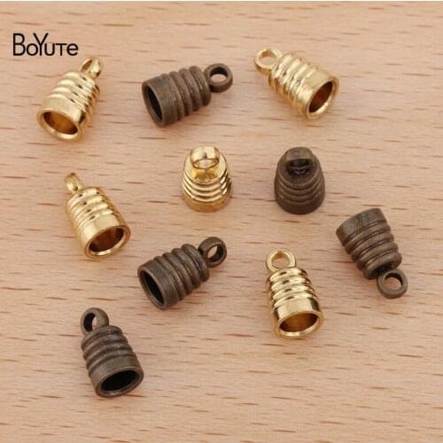 BoYuTe (100 Pieces/Lot) 6*9MM Metal Brass Stamping Screw Thread Connector Clasp Handmade Diy Jewelry Accessories Materials