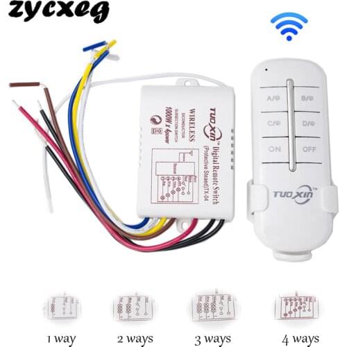 Digital Remote Control Light Switch Wireless ON OFF Remote Control Switch for Light Bulb Chandelier 220V RF433 1/2/3/4 Ways