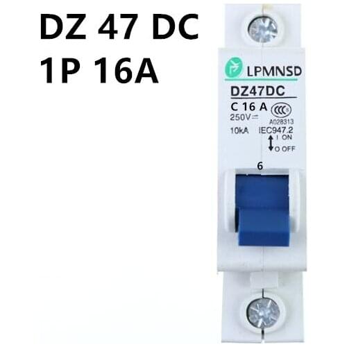 DZ47 1P 16A DC 250V Circuit breaker MCB 1 Poles C45