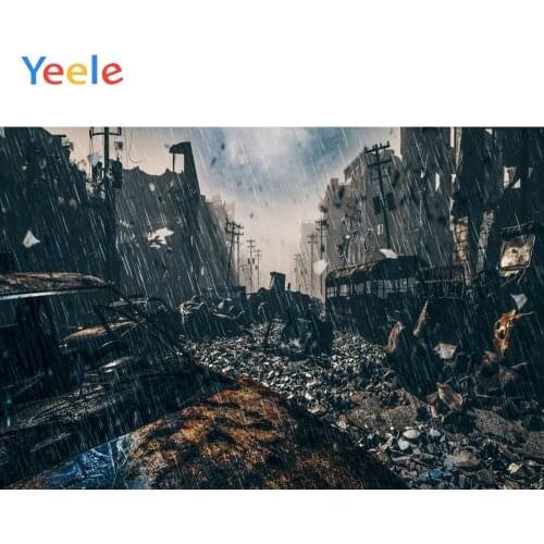 Yeele Doomsday Rainy Cloudy City Ruins Waste Grunge Photography Backdrops Personalized Photographic Background For Photo Studio