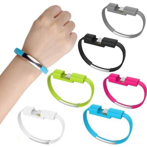 Portable Micro USB Cable Bracelet USB Type C Charger Data Sync Cable Cord For iPhone 11 XS MAX XR 6s Android Type-C Phone cable