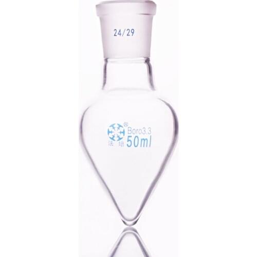 Pear-shaped flask,Capacity 50ml,Joint 24/29,Heart-shaped flasks,Coarse heart-shaped grinding bottles