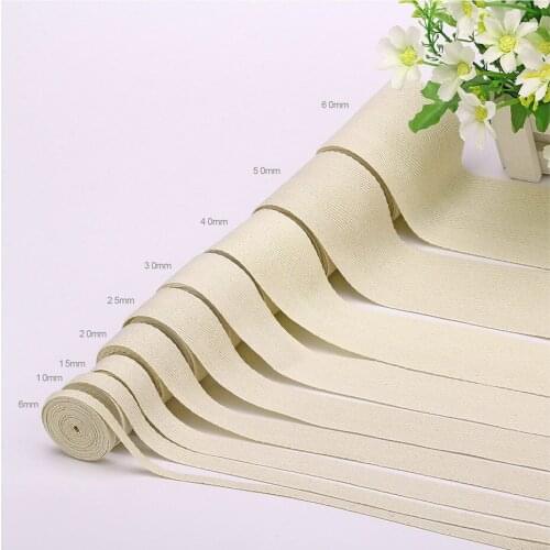50 Yards/Roll Herringbone Twill Ribbon Tape Beige Cotton 10mm/15mm/20mm/25mm/30mm/40mm/50mm For Hat Clothes Handmade Decoration